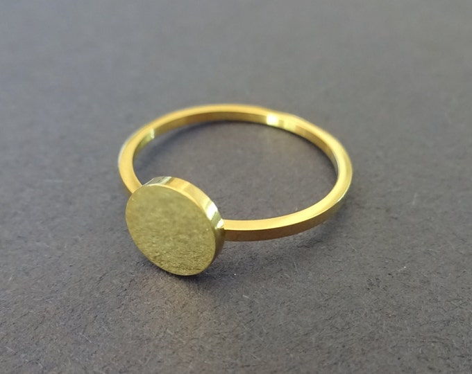 Stainless Steel Circle Ring, Gold Round Design, Sizes 6-10, Simple Geometric Ring, Circle Band, Shape Ring, Full Moon Ring, Metal Circle