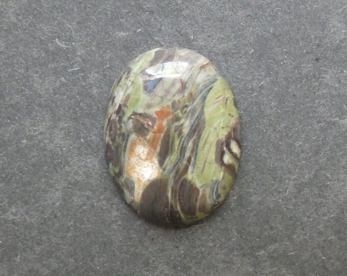 40x30mm Natural Jasper Cabochon, Large Oval Stone, Gemstone Cabochon, Green and Brown, One of a Kind, As Seen in Image, Unique Jasper Stone