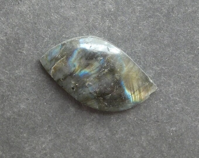 45x25mm Natural Labradorite Cabochon, Gemstone Cabochon, Labradorite Leaf Cab, One of a Kind, Iridescent Cabochon, Only One Available,Unique