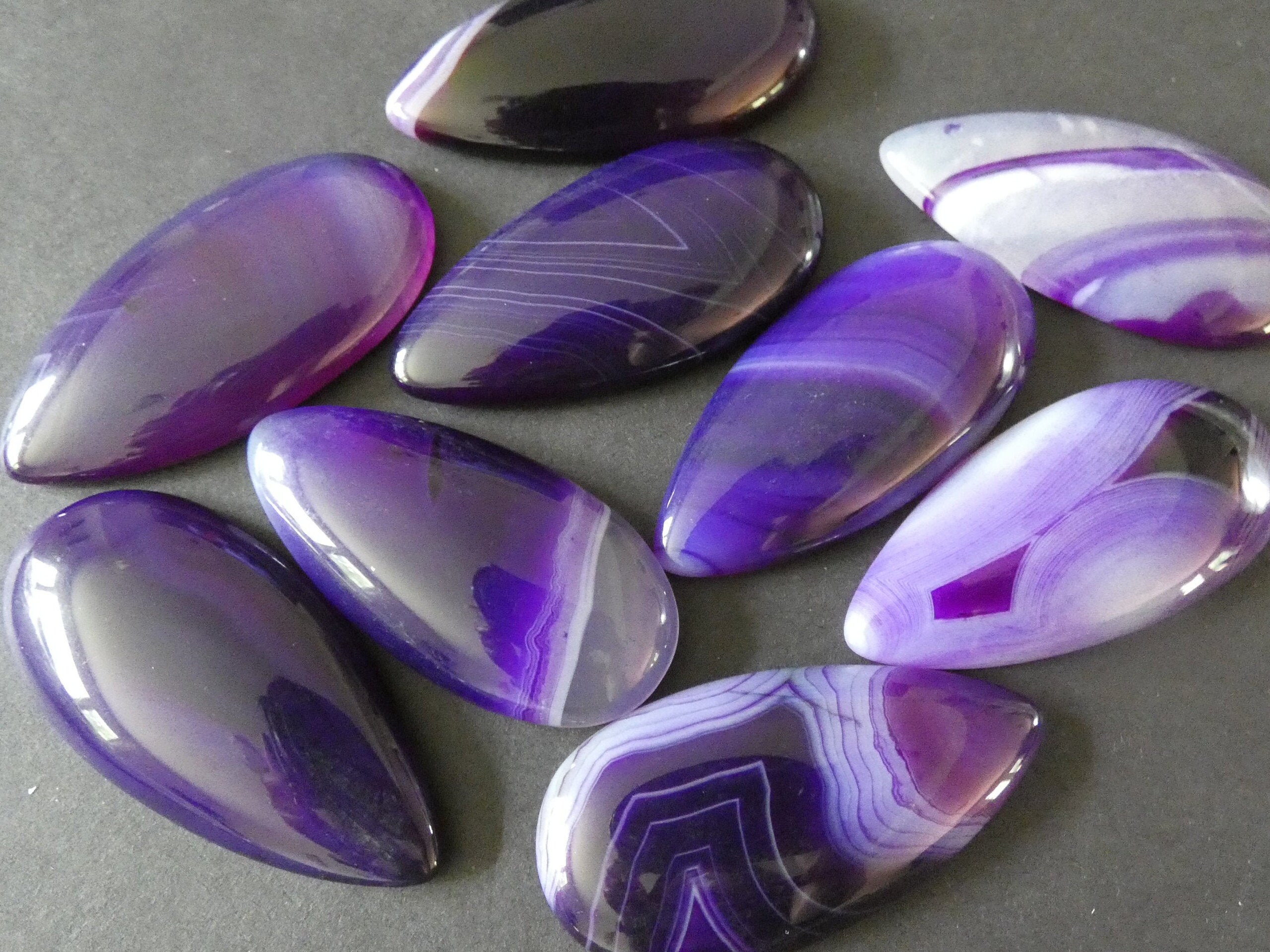 49x24mm Natural Agate Cabochon Dyed Teardrop Shape Polished Gem