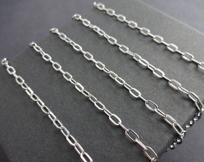 10 Meters 304 Stainless Steel Cross Chain, 4.5x2.5mm Decorative Chain Bulk Lot, Soldered, Silver Color, High Quality Necklace Supplies