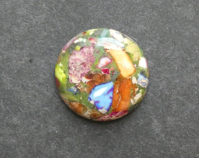 30mm Regalite/Imperial Jasper/Sea Sediment Jasper Cabochon, Gemstone Cabochon, Dyed, One of a Kind, Only One Available, Multicolor