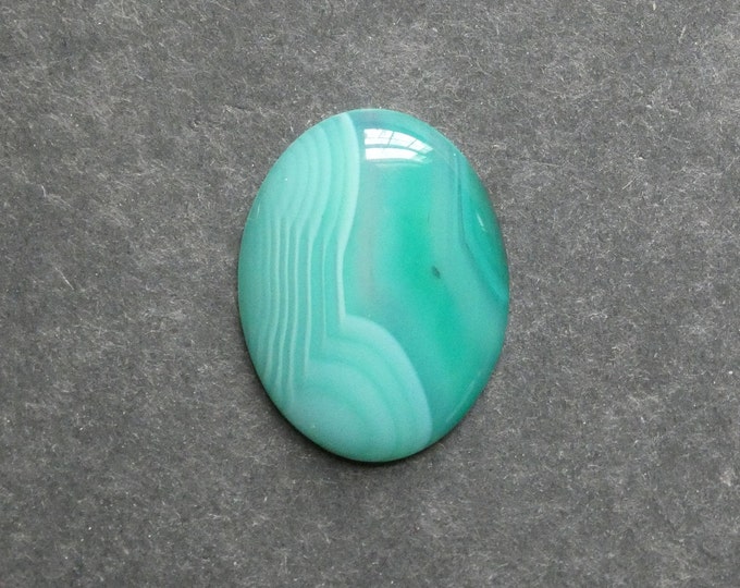 40x30mm Natural Agate Cabochon, Gemstone Cabochon, Large Oval, Green, Dyed, One Of A Kind, Agate Cabochon, Polished Agate Stone, Unique