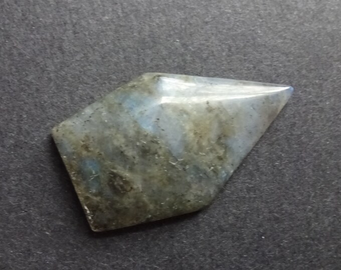 49x29.5mm Natural Labradorite Pentagon Cabochon, Gray and Blue, One Of A Kind, As Seen In Image, Only One Available, Opalescent Stone