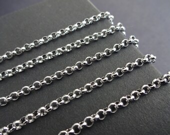 2 metres Jewellery Making Silver Plated 3.2 x 0.5mm Rollo Chain 2 metres Jewellery Making Silver Plated 3.2 x 0.5mm Rollo Chain