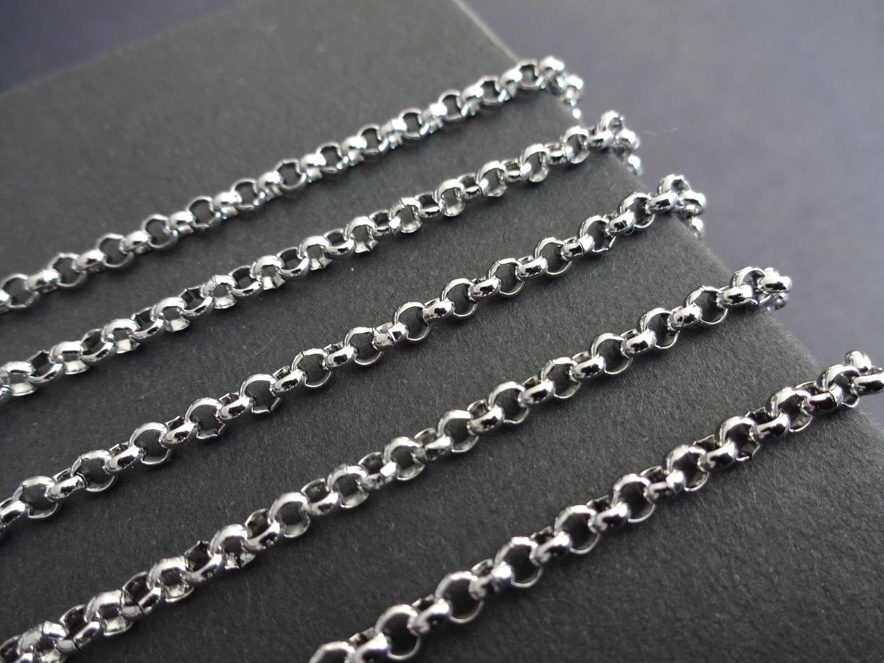 Available 16,18,20,24 Prime Pristine Womens Stainless Steel 3mm Rolo Chain Necklaces Available 16,18,20,24 Prime Pristine Womens Stainless Steel 3mm Rolo Chain Necklaces