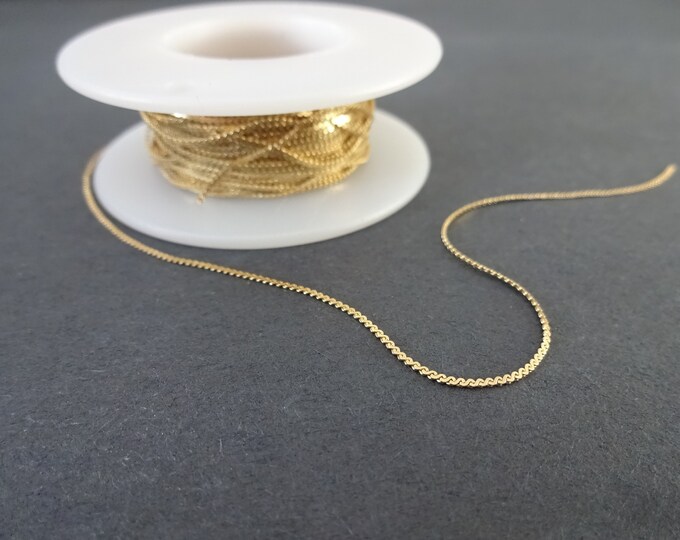 10 Meters 304 Stainless Steel Serpentine Chain, .8x.3mm Chain Bulk Lot, Gold Color, Spool Of Necklace Chain, Jewelry Making, Classic Style