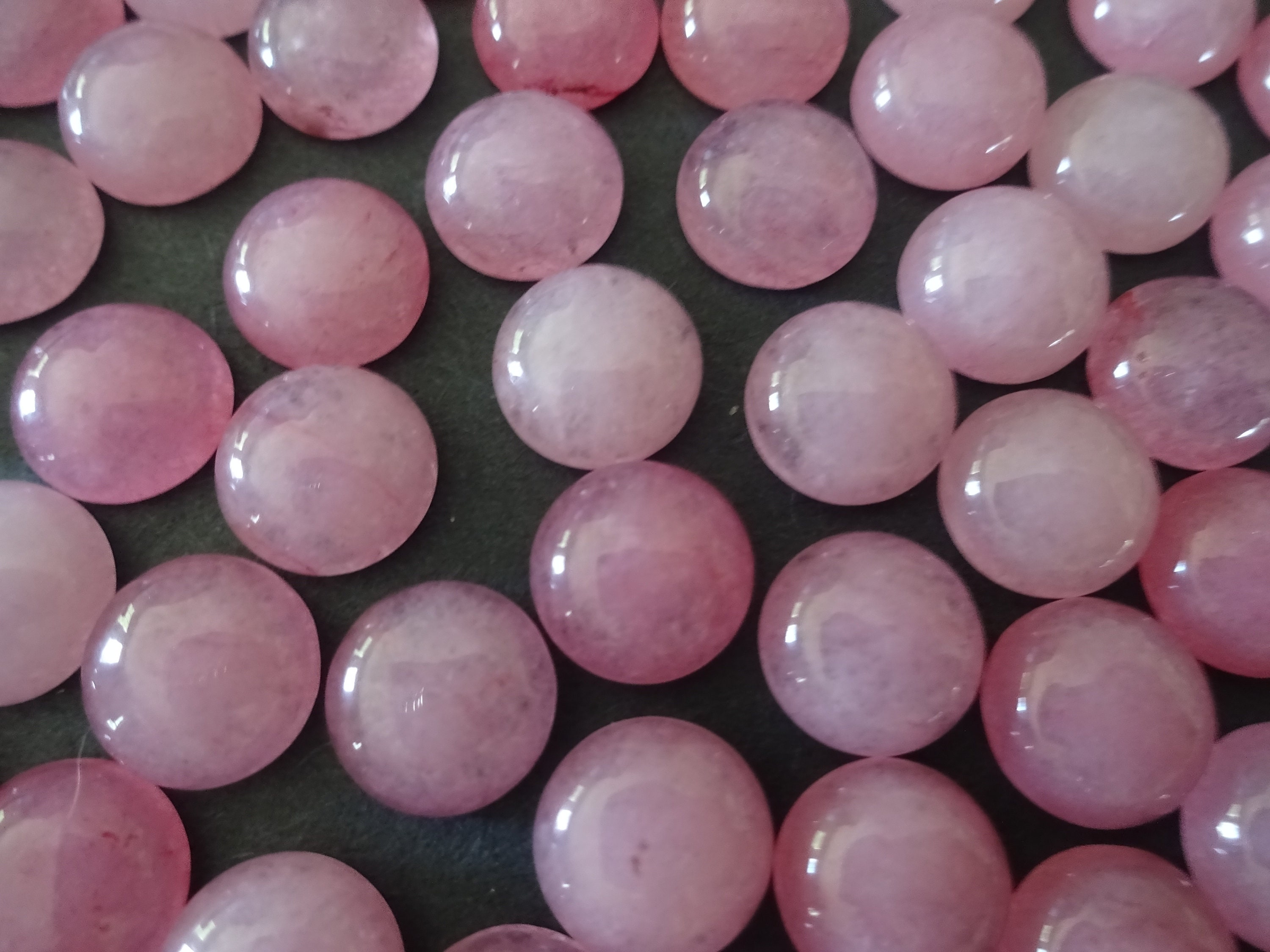 Pink White Natural Persian Jades Stone Bead Round Chalcedony Loose