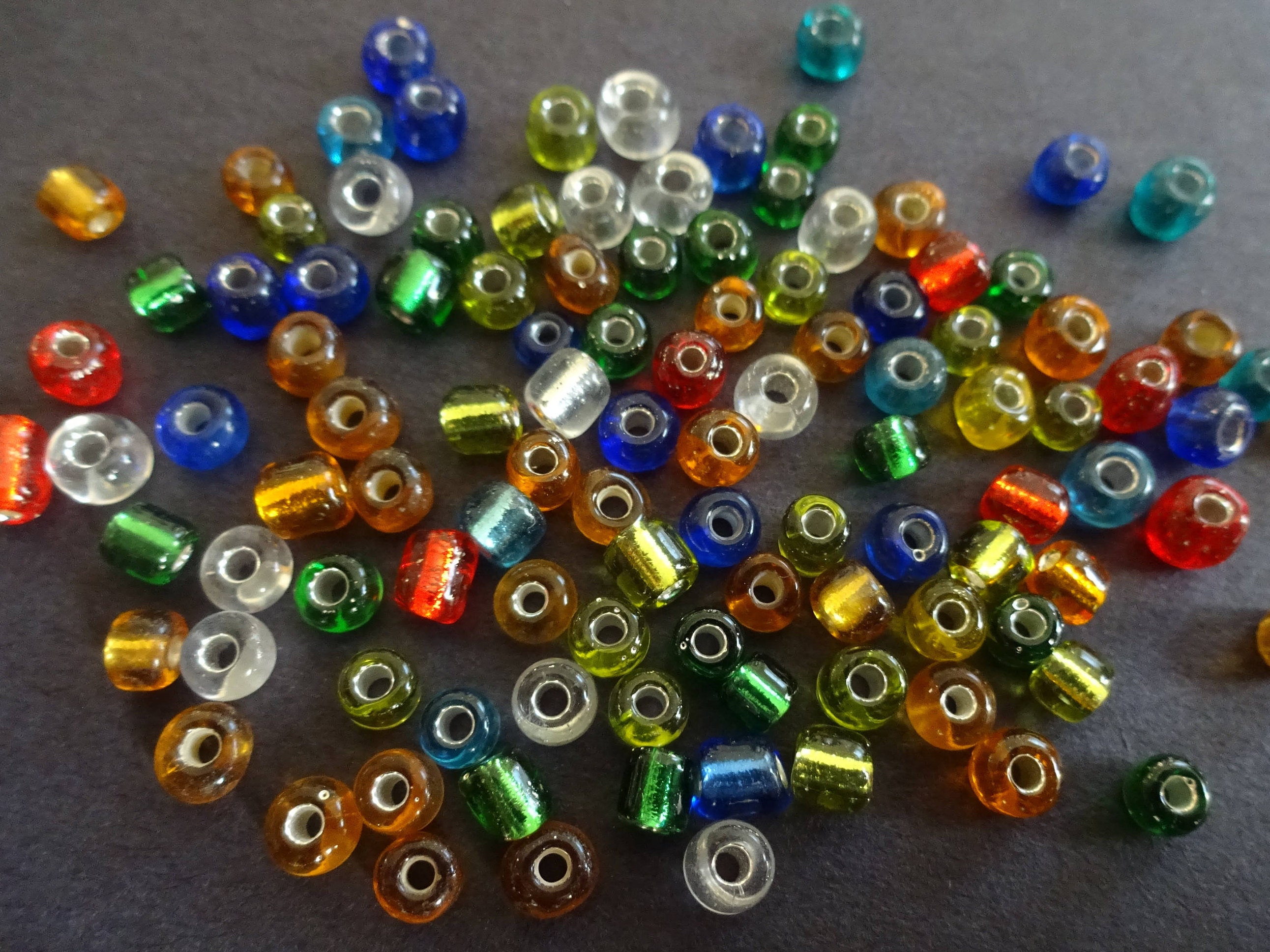 1 Ounce Mix Colors 6mm Glass Beads-0227-35