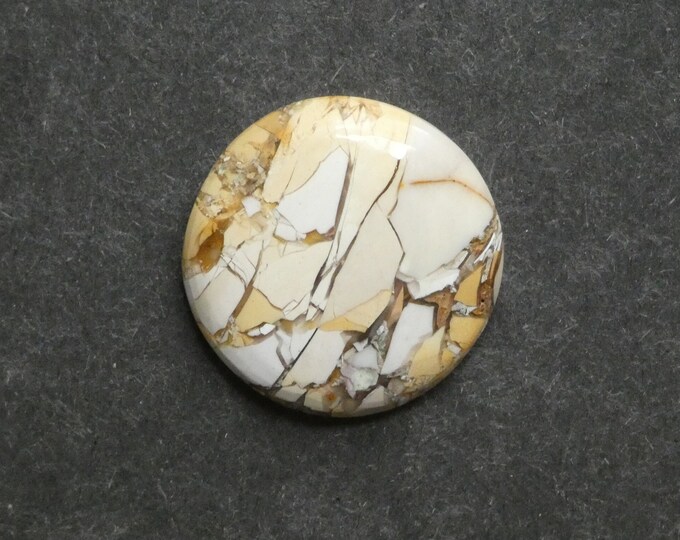 27x6mm Natural Mookaite Jasper Cabochon, One of a Kind, Beige, Large Round Cab, Only 1 Available, Unique Gemstone Cabochon, As Seen in Image