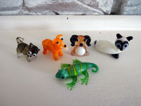 Buy Mini Lampwork Glass Pet Animals, Collect All 5, Glass