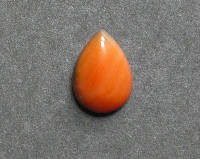25x18mm Natural Striped Agate Cabochon, Teardrop, Orange, Dyed, Gemstone Cabochon, One of a Kind, Banded Agate Cabochon, Unique Agate Cab