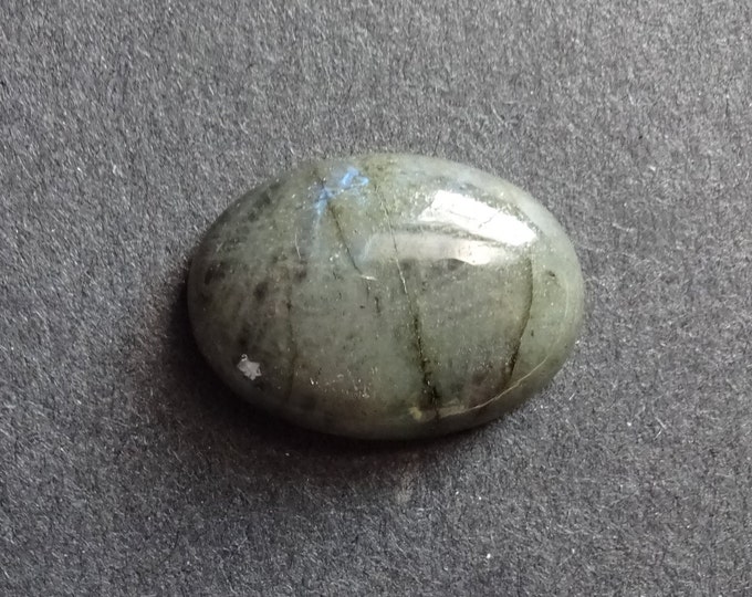 25x18mm Natural Labradorite Cabochon, Oval, Gray and Blue, One Of A Kind, As Seen In Image, Only One Available, Opalescent Stone, Mineral