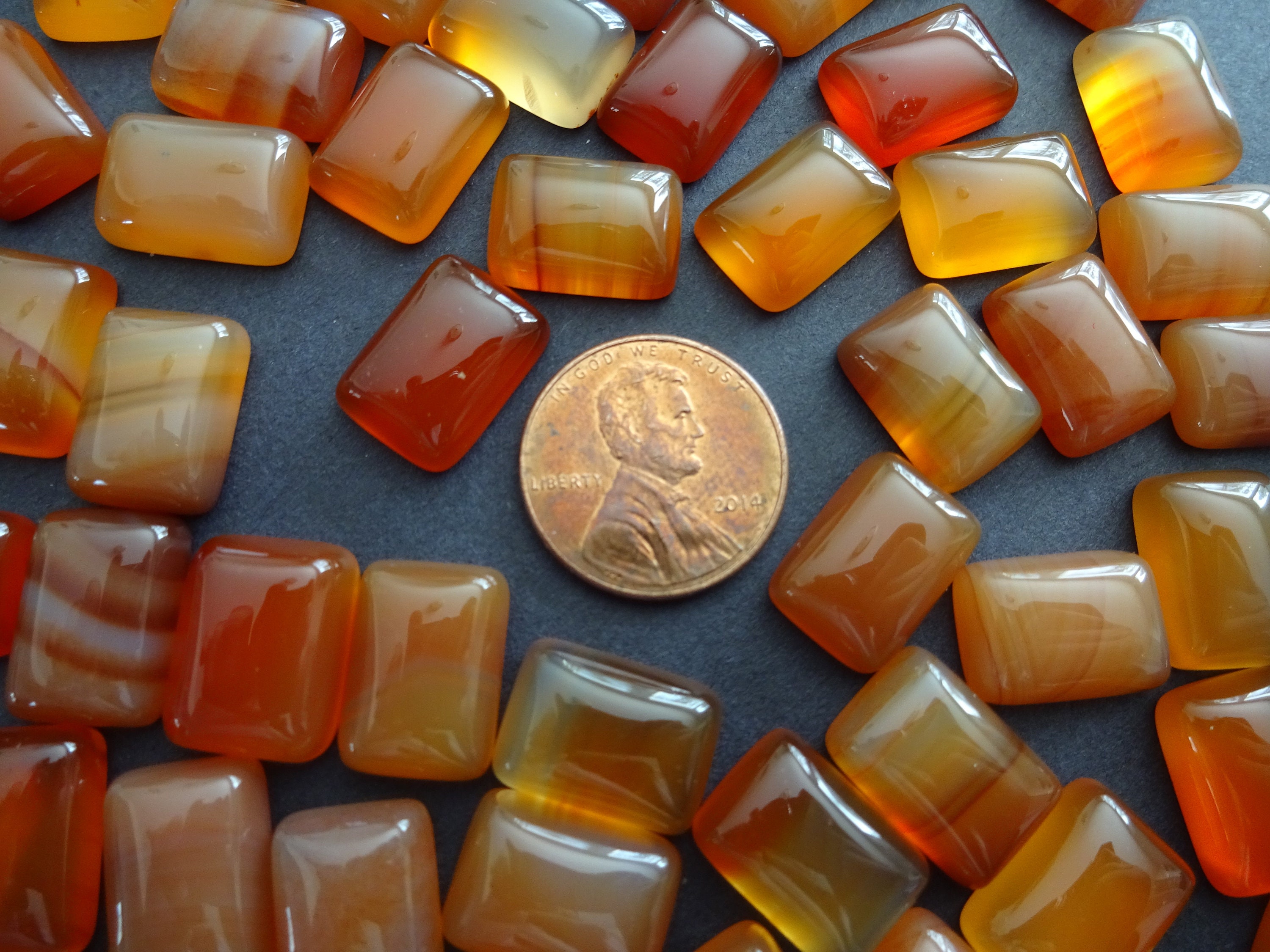 14x10mm Natural Carnelian Cabochon, Rectangle Gemstone Cabochon, Red