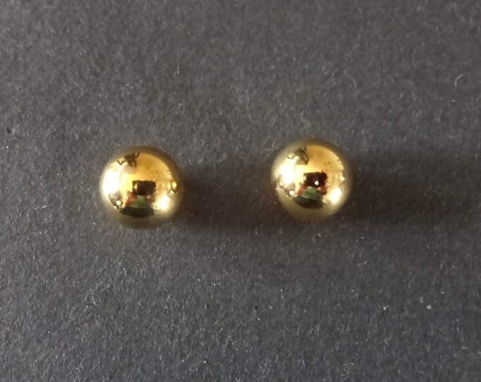 Surgical Stainless Steel Gold Ball Stud Earrings, Hypoallergenic, 3-8mm Ball Studs, Set Of Earrings, Classic Gold Studs, Minimalist Style