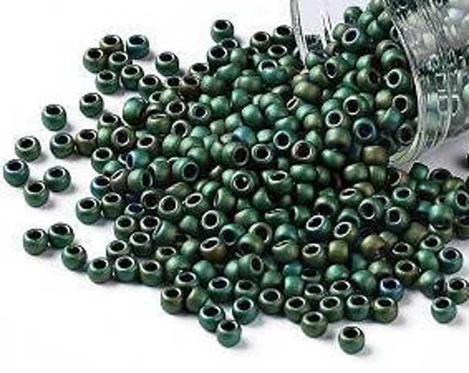 8/0 Toho Seed Beads, Matte Color Aquarius (710), 10 grams, About 222 Round Seed Beads, 3mm with 1mm Hole, Matte Finish