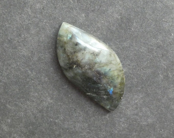 52x26mm Natural Labradorite Cabochon, Gemstone Cabochon, Labradorite Leaf Cab, One of a Kind, Iridescent Cabochon, Only One Available,Unique