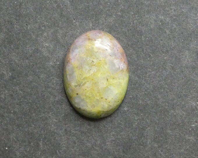 30x22mm Natural Calcite Cabochon, Gemstone Cabochon, Large Oval Cab, Green, Dyed, One of a Kind, Only One Available, Unique Calcite Stone