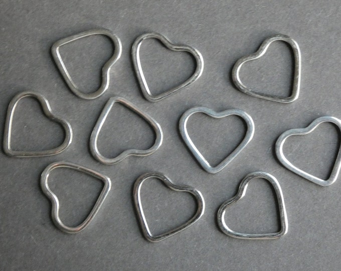 5 PACK 20mm 304 Stainless Steel Heart Link, Metal Link, Silver Color, Bracelet Link, Jewelry Making, Jewelry Link, Necklace Links, Linking
