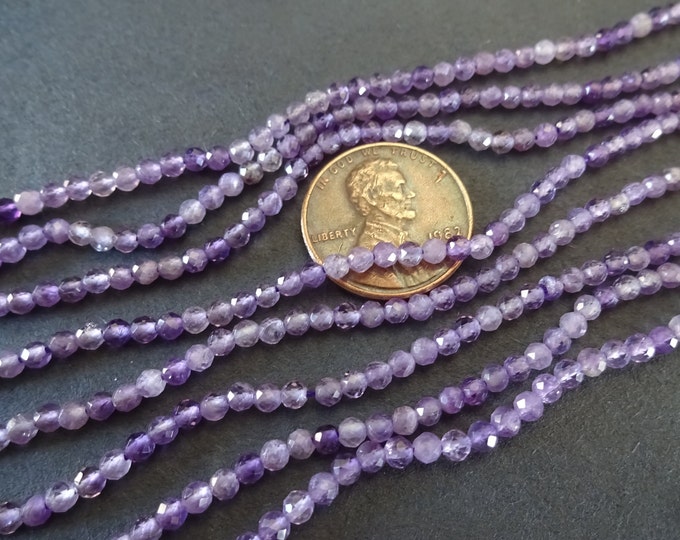 2.5mm Natural Amethyst Faceted Beads, Round Gemstone Beads, Natural Stone, Purple Bead, Gemstone, Round Amethyst Beads, Beautiful Purple