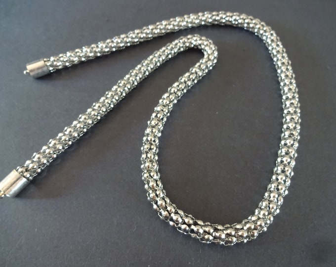 304 Stainless Steel 23.6 Inch Popcorn Chain With Brass Loops, 8mm Wide Chain, Silver Color, Popcorn Necklace, Cut To Size, Necklace Making