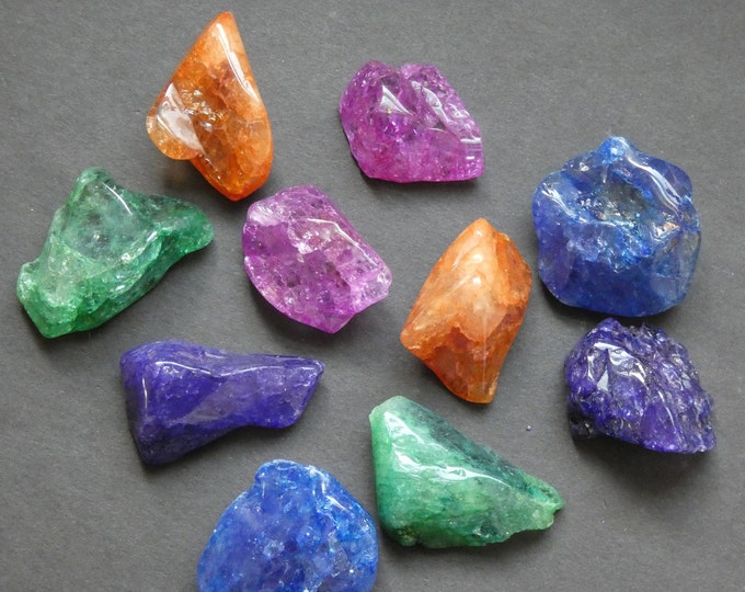 5 PACK Natural Quartz Stones, Dyed, 25-550mm, Undrilled, Polished, No Hole, Mixed Color, Quartz Nugget, Quartz Crystal, Transparent