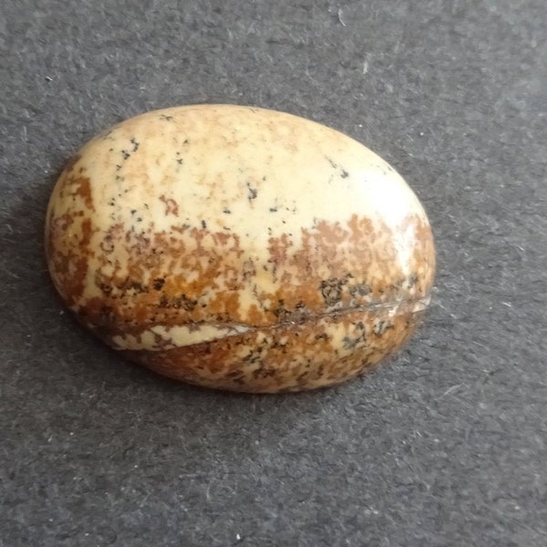 25x18mm Natural Picture Jasper Cabochon, Large Oval, Brown & Beige, One Of A Kind, As Seen In Image, Only One Available, Picture Jasper Cab