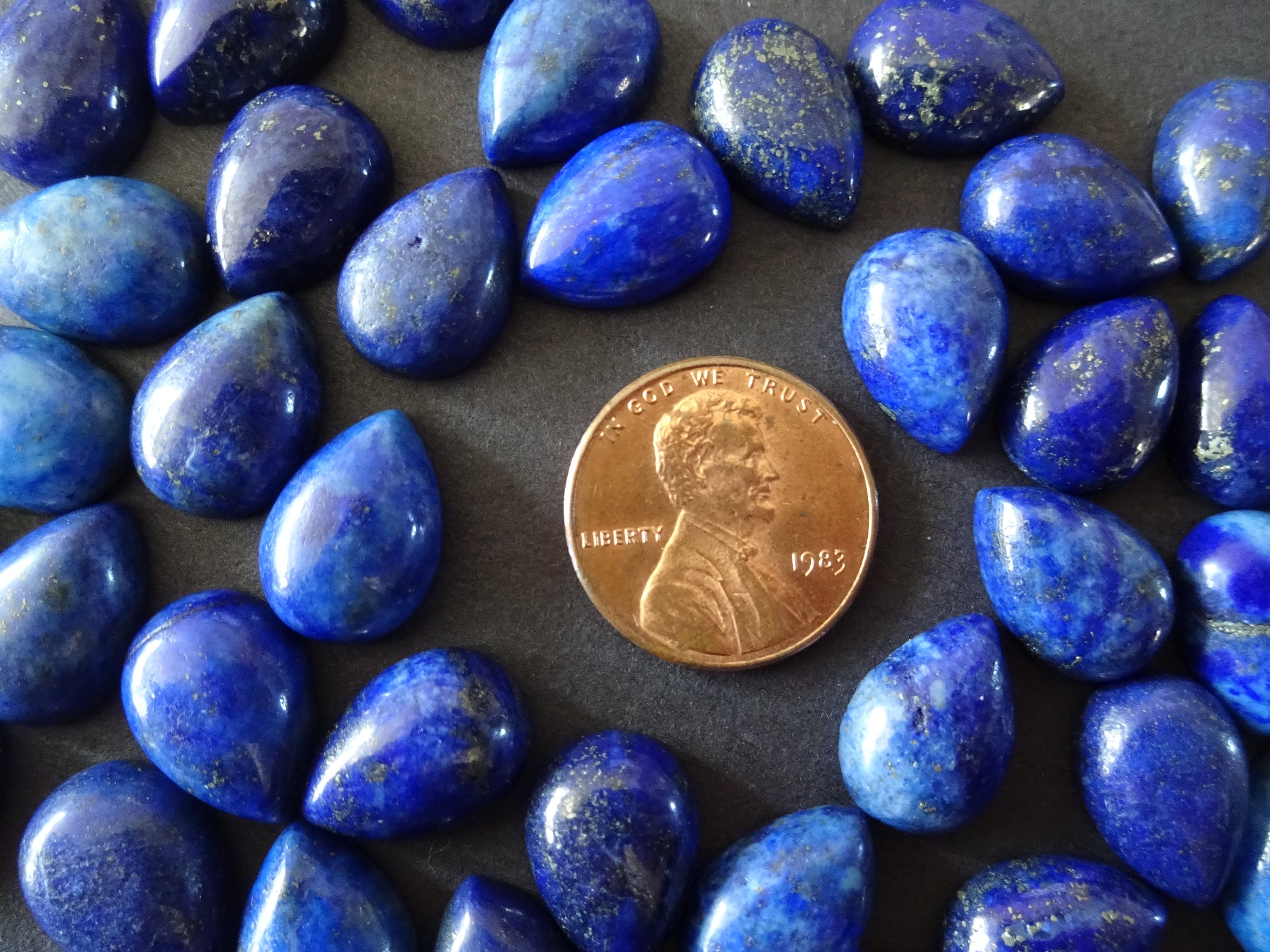 13mm Natural Lapis Lazuli Gemstone Cabochon, Dyed, Teardrop Cabochon ...