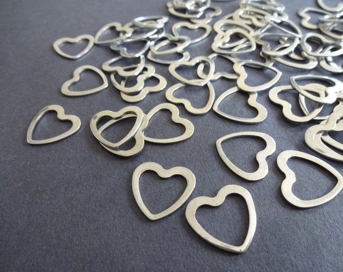 14mm 304 Stainless Steel Heart Link, Metal Link, Silver Color, Bracelet Link, Jewelry Making, Jewelry Link, Necklace Links, Linking Rings