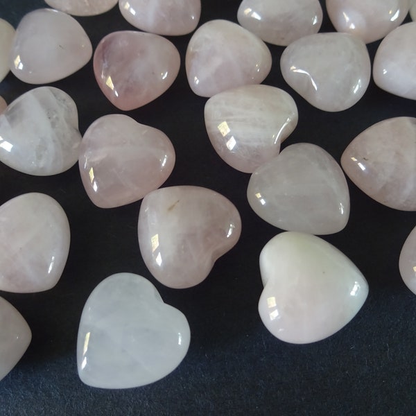 15-15.5mm Natural Rose Quartz Heart Gemstone, No Hole Display, Decoration, Polished Stone, Pink Fidget Stone, Heart Wire Wrapping Stone