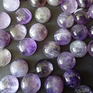 10mm Natural Amethyst Cabochon, Half Round Dome Gemstone Cabochon, Purple Crystal Button Cab, Polished Gem, Purple Amethyst Birthstone,