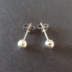 Sterling Silver Ball Stud Earrings, Hypoallergenic, 2MM, 3MM, 4MM, 5MM Ball Studs, Set Of Earrings, Classic Tiny Studs, 4 Size Choices!