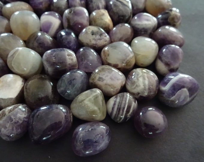 5 PACK 11-21mm Natural Half Drilled Amethyst Beads, Polished Nuggets, Purple Gemstones, Earring Stones, Mixed Amethyst Stones, HALF DRILLED