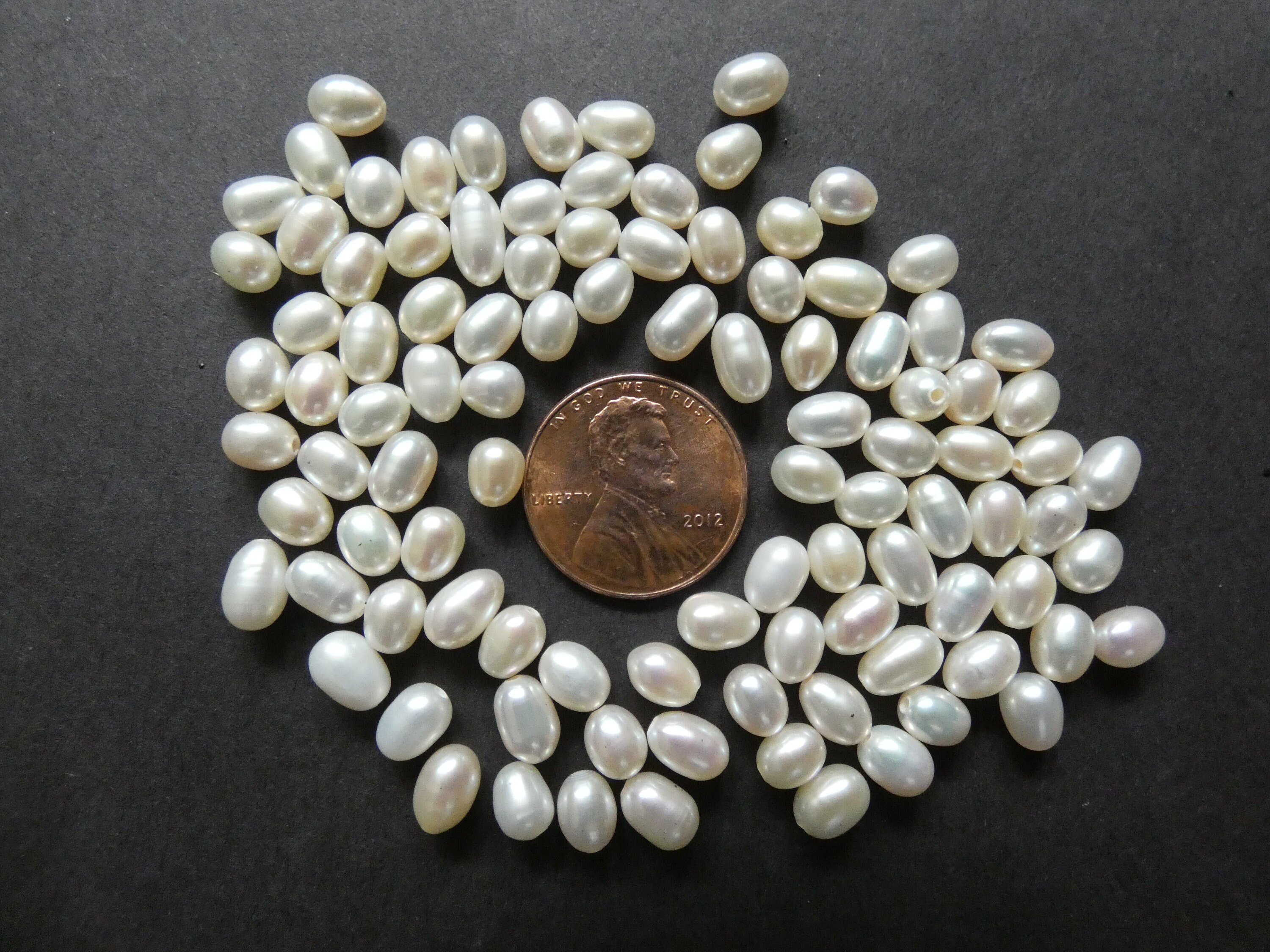 56mm Natural Freshwater Pearl Oval Bead, Half Drilled Hole, Classic