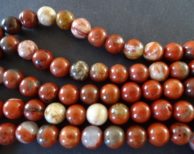 8-8.5mm Natural Red Jasper Ball Beads, 15.5 Inch Strand With About 47 Beads, Round Jasper Stone Bead, Natural Gemstone Beads