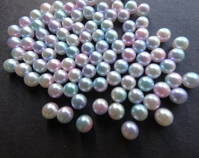 200 Pack 5mm Undrilled Faux Pearl Acrylic Ball Beads, No Hole, Rainbow Ball Bead, Mixed Lot, Multicolor, Round Faux Pearl, Classic Ball Bead