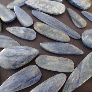 30-58mm Natural Kyanite Cabochon, Mixed Shape, Polished Stone, Blue Cabochon, Natural Stone, Deep Blue, Silvery Effect, Gemstone Jewelry