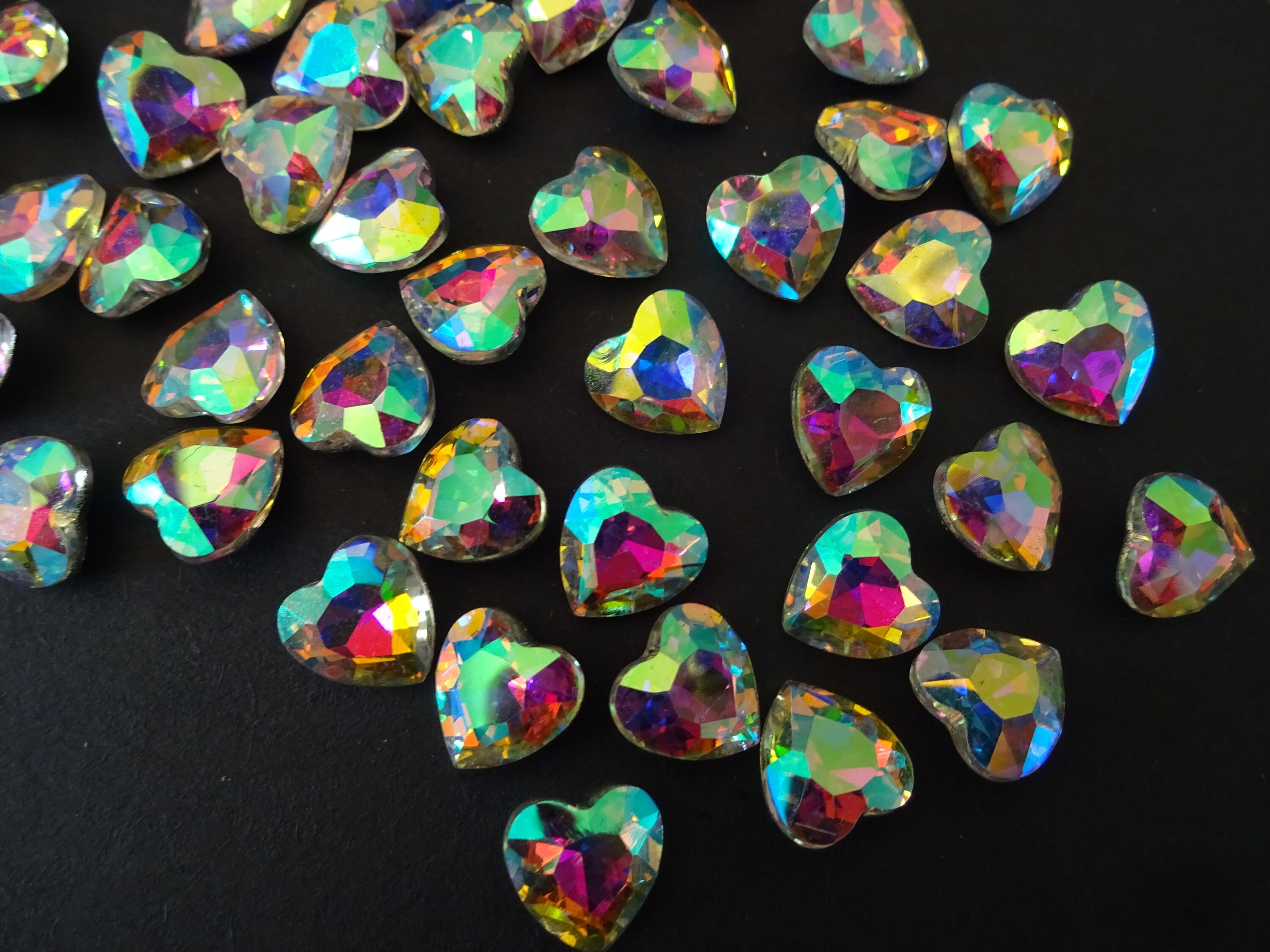 Rainbow Rhinestones Crafts, 10mm Heart Shape Rhinestone