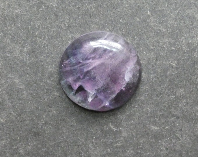 25mm Natural Fluorite Cabochon, Gemstone Cabochon, Dome Cabochon, Purple and Blue, One of a Kind, As Seen in Image, Unique Fluorite Stone