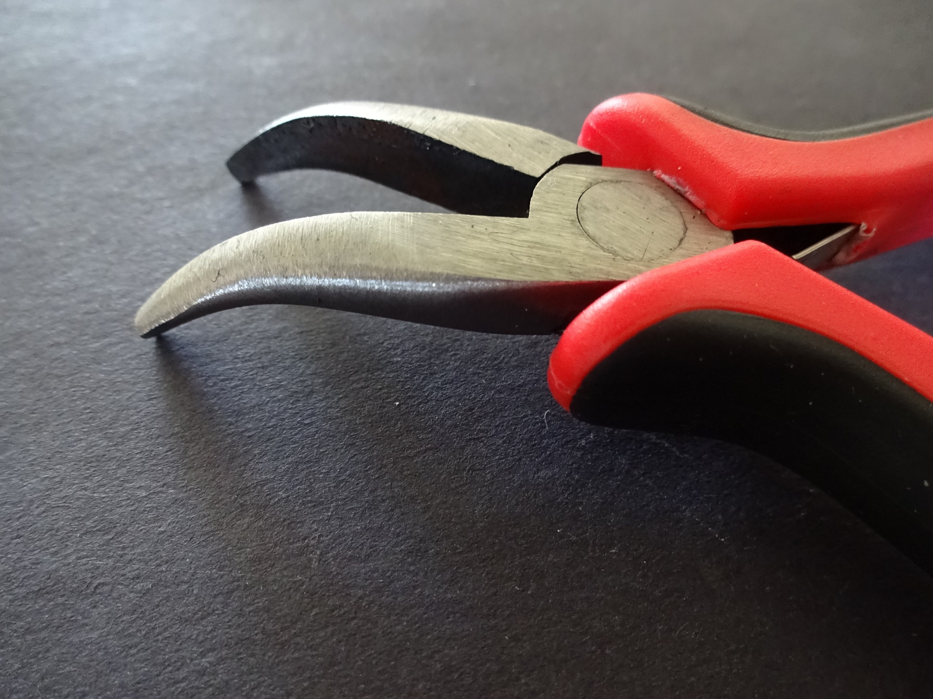 Jewelry Bent Nose Pliers, 130mm Crafting Pliers, Metal With Rubber