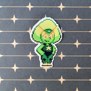 Sticker met peridootpixelkunst | Steven Universe waterdichte sticker