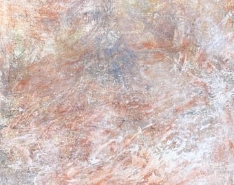 Origineel schilderij met gemengde technieken op canvas, vrede is stil