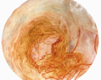 Origineel pastelschilderij Mercy uitgegoten