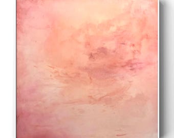 Origineel pastel abstract schilderij op canvas