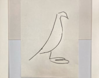 Originele potloodschets "Bird"