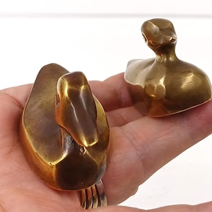Vintage 1980's Solid Brass pair of ducks. vintage duck pair