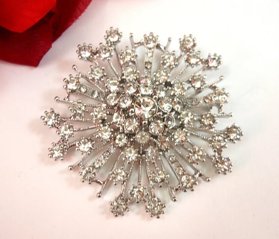 Fashion Brooch Jewelry Crystal Rhinestone Roses Brooch Pin Elegent Wedding Vh