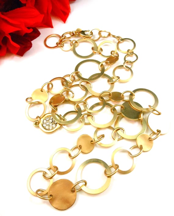 Dressy or Casual Stylish Long Layering Gold Tone Chain Link Necklace – Loft (Ann Taylor) – 34"