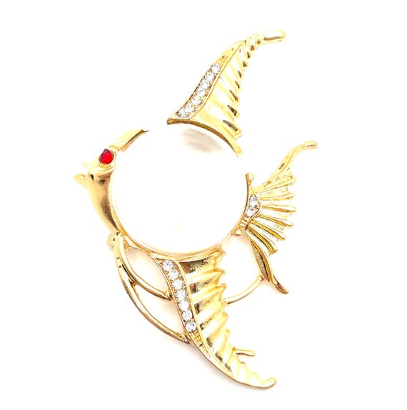Jelly Belly Angel Fish Brooch – Vintage-Inspired - Gold Tone Lucite Pin with Rhinestones - Statement Ocean Jewelry – DIY Craft Supply