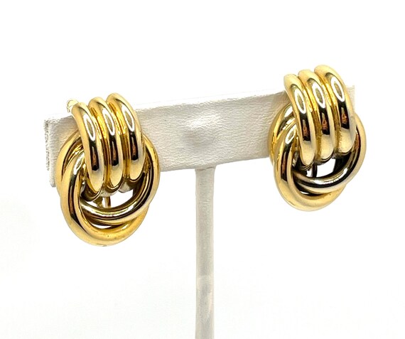 Vintage Trifari 18K Gold Plated Door Knocker Clip Earrings